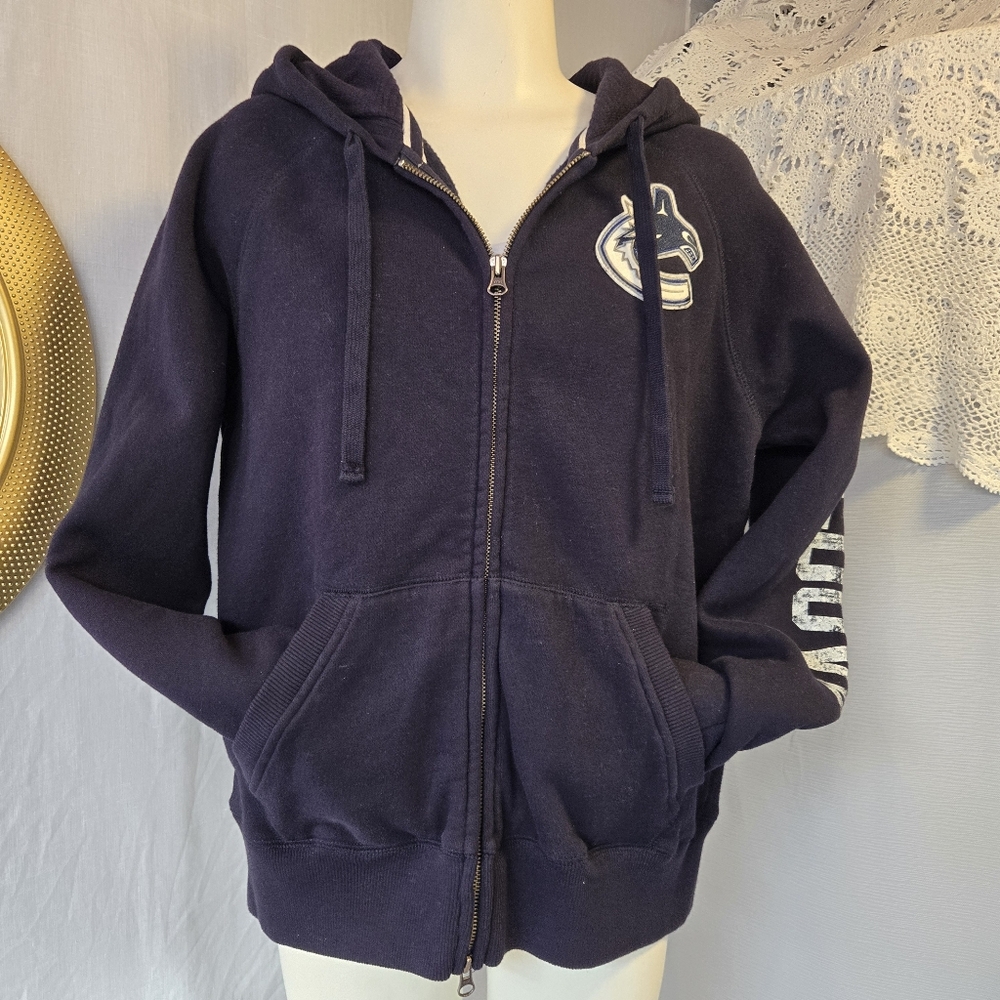 Vancouver Canucks NHL Zip Hoodie‎ Navy Large Licensed Hockey